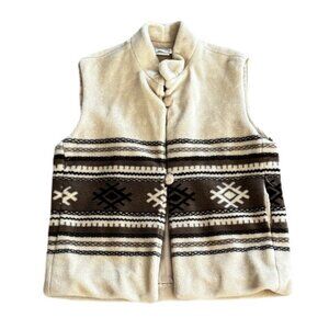Vintage Bonelli Cream and Brown Patterned Vest